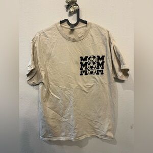 Soccer Mom - Gildan Beige MOM Graphic Tee - Short Sleeve